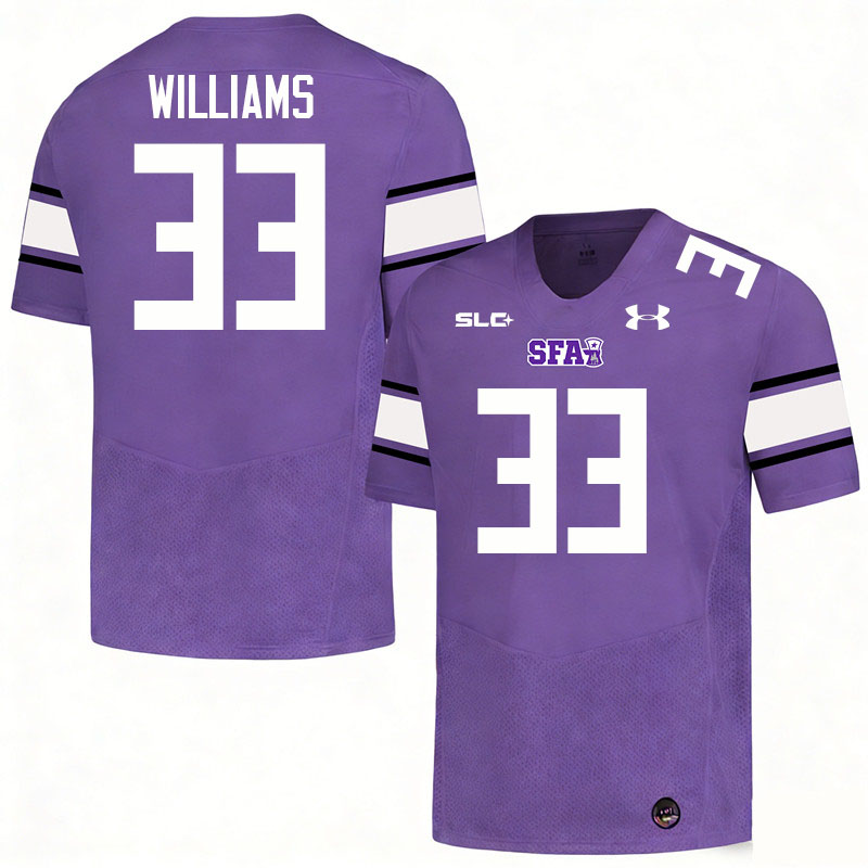 Stephen F. Austin Lumberjacks #33 Malachi Williams College Football Jerseys,Uniforms-Purple